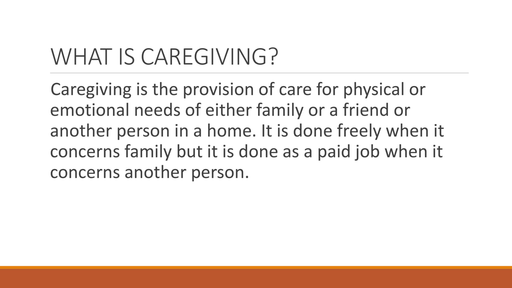 what is caregiving essay brainly